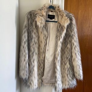 Nuage faux fur coat, medium length, like new
